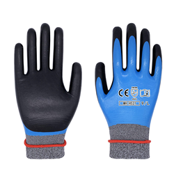 Double sided nitrile anti cutting gloves